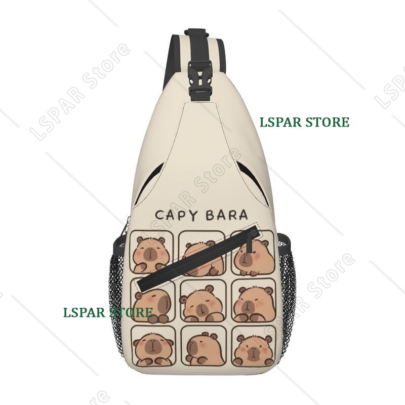 Sling Backpack Shoulder - กระเป๋าสะพายข้างคาปิบาร่าน่ารักแบบสั่งทำพิเศษสำหรับผู้ชาย กระเป๋าเป้สะพายไหล่เท่ๆ สำหรับการเดินป่า