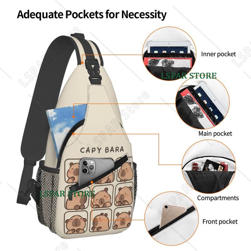 กระเป๋าสะพายข้างคาปิบาร่าน่ารั - Sling Backpack Shoulder บทวิจารณ์และราคา